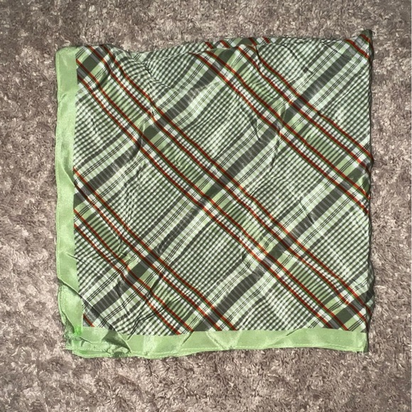 Vintage Rare Twinhill Silk Scarf Green Plaid - Picture 6 of 9